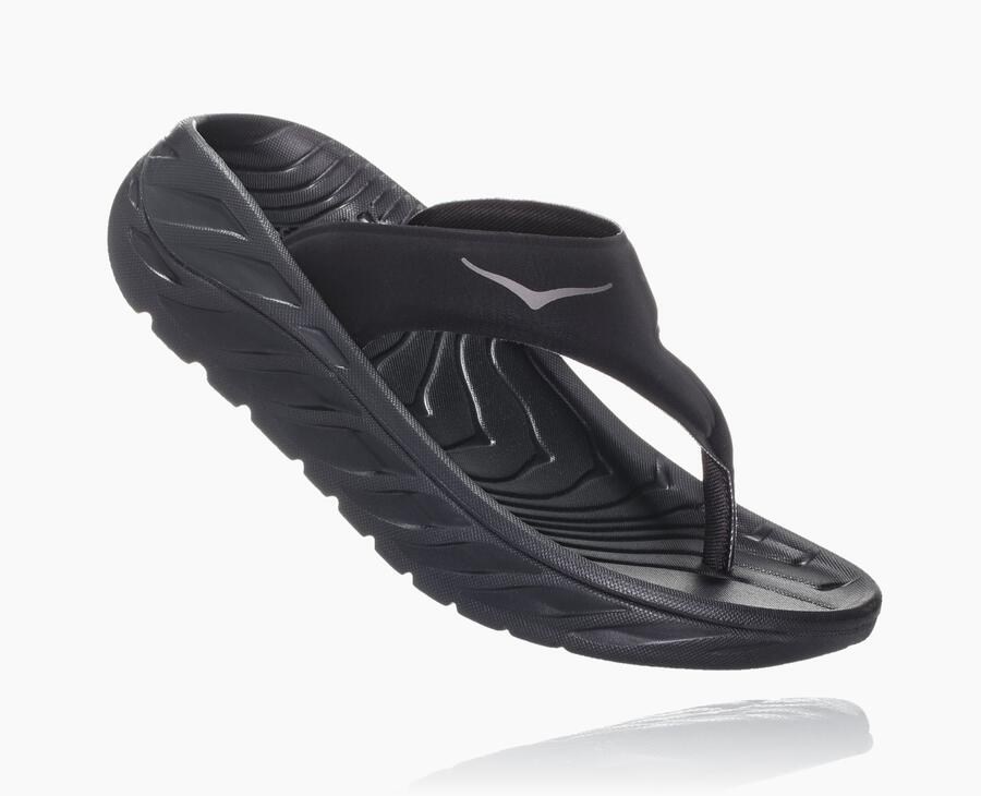 Sandalias Hoka One One Mujer Negros - Ora Recovery Flip - TWJN87391